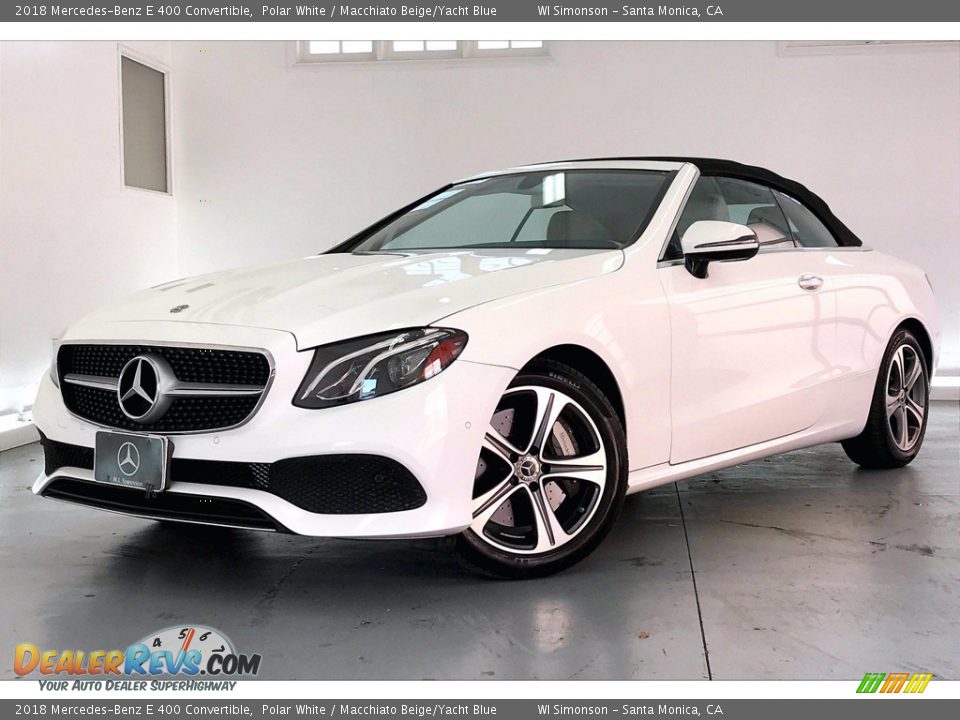 2018 Mercedes-Benz E 400 Convertible Polar White / Macchiato Beige/Yacht Blue Photo #12