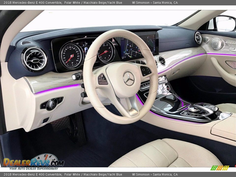 2018 Mercedes-Benz E 400 Convertible Polar White / Macchiato Beige/Yacht Blue Photo #14