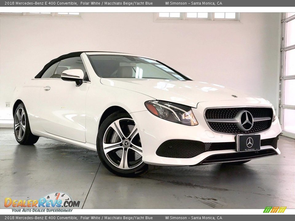 2018 Mercedes-Benz E 400 Convertible Polar White / Macchiato Beige/Yacht Blue Photo #34