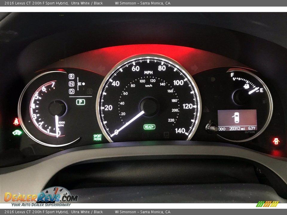 2016 Lexus CT 200h F Sport Hybrid Gauges Photo #23