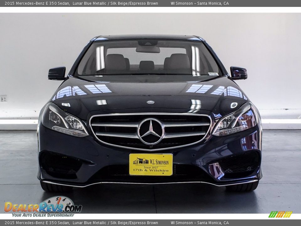 2015 Mercedes-Benz E 350 Sedan Lunar Blue Metallic / Silk Beige/Espresso Brown Photo #2