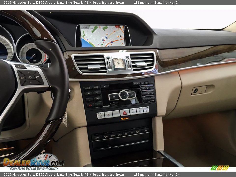 2015 Mercedes-Benz E 350 Sedan Lunar Blue Metallic / Silk Beige/Espresso Brown Photo #5