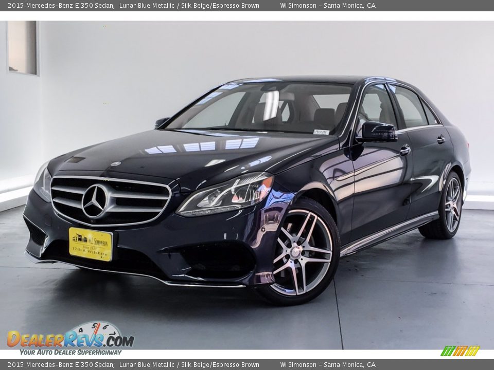 2015 Mercedes-Benz E 350 Sedan Lunar Blue Metallic / Silk Beige/Espresso Brown Photo #12