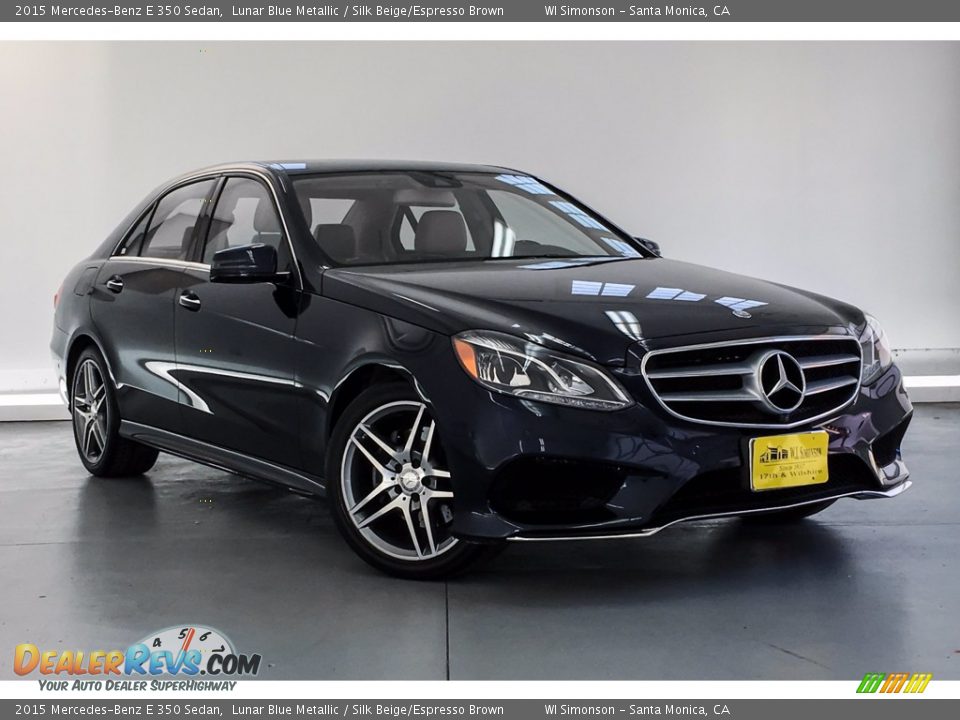 2015 Mercedes-Benz E 350 Sedan Lunar Blue Metallic / Silk Beige/Espresso Brown Photo #14