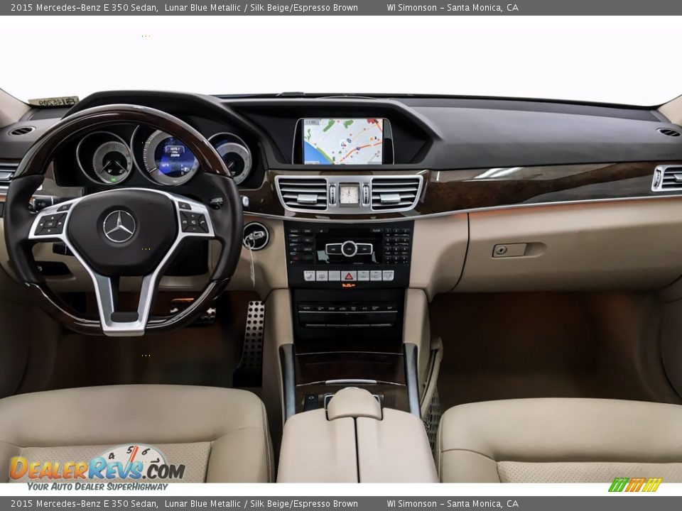 2015 Mercedes-Benz E 350 Sedan Lunar Blue Metallic / Silk Beige/Espresso Brown Photo #18