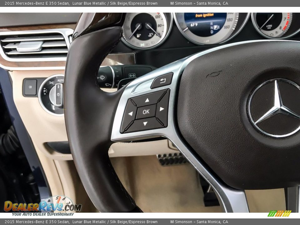 2015 Mercedes-Benz E 350 Sedan Lunar Blue Metallic / Silk Beige/Espresso Brown Photo #19