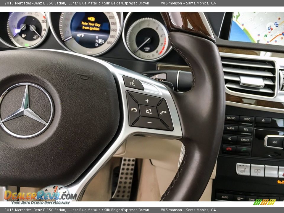 2015 Mercedes-Benz E 350 Sedan Lunar Blue Metallic / Silk Beige/Espresso Brown Photo #20