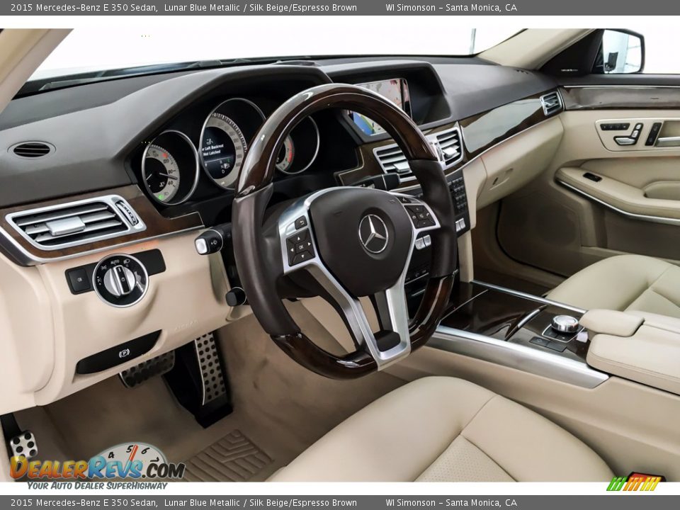 2015 Mercedes-Benz E 350 Sedan Lunar Blue Metallic / Silk Beige/Espresso Brown Photo #23