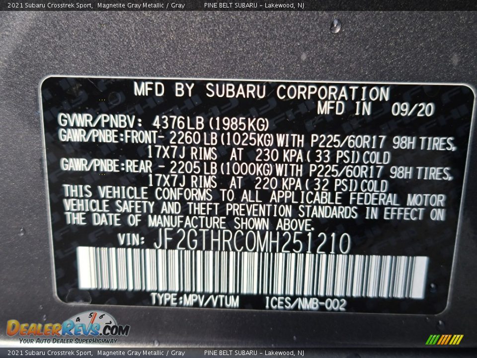 2021 Subaru Crosstrek Sport Magnetite Gray Metallic / Gray Photo #15