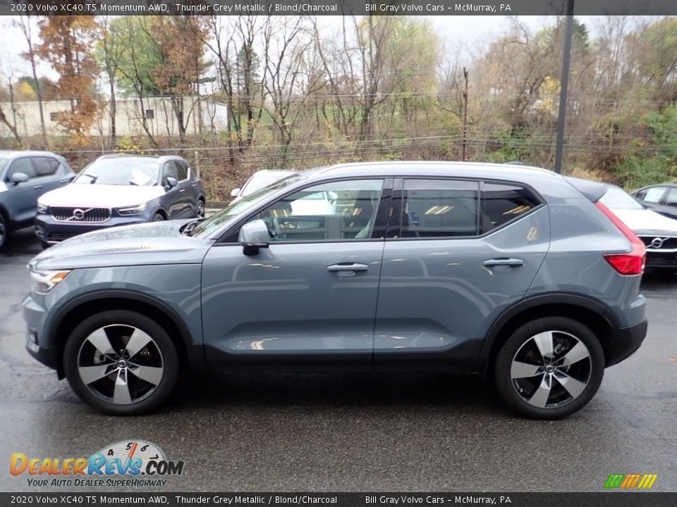 2020 Volvo XC40 T5 Momentum AWD Thunder Grey Metallic / Blond/Charcoal Photo #7