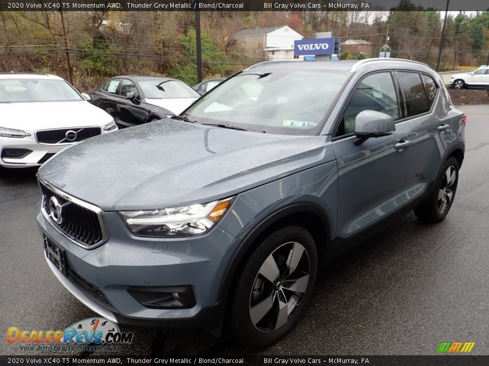 2020 Volvo XC40 T5 Momentum AWD Thunder Grey Metallic / Blond/Charcoal Photo #8