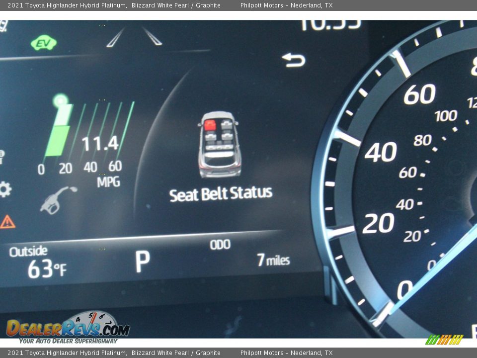 2021 Toyota Highlander Hybrid Platinum Blizzard White Pearl / Graphite Photo #14