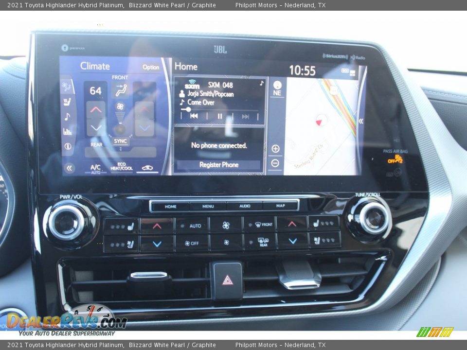 2021 Toyota Highlander Hybrid Platinum Blizzard White Pearl / Graphite Photo #15