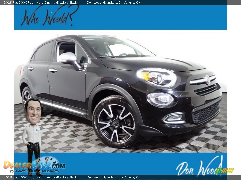 2018 Fiat 500X Pop Nero Cinema (Black) / Black Photo #1