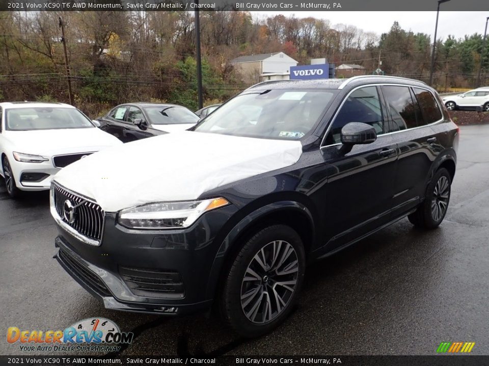 2021 Volvo XC90 T6 AWD Momentum Savile Gray Metallic / Charcoal Photo #5