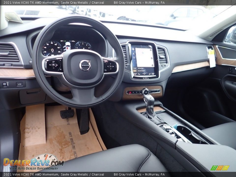 Charcoal Interior - 2021 Volvo XC90 T6 AWD Momentum Photo #10