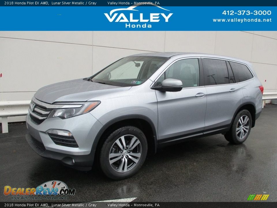 2018 Honda Pilot EX AWD Lunar Silver Metallic / Gray Photo #1