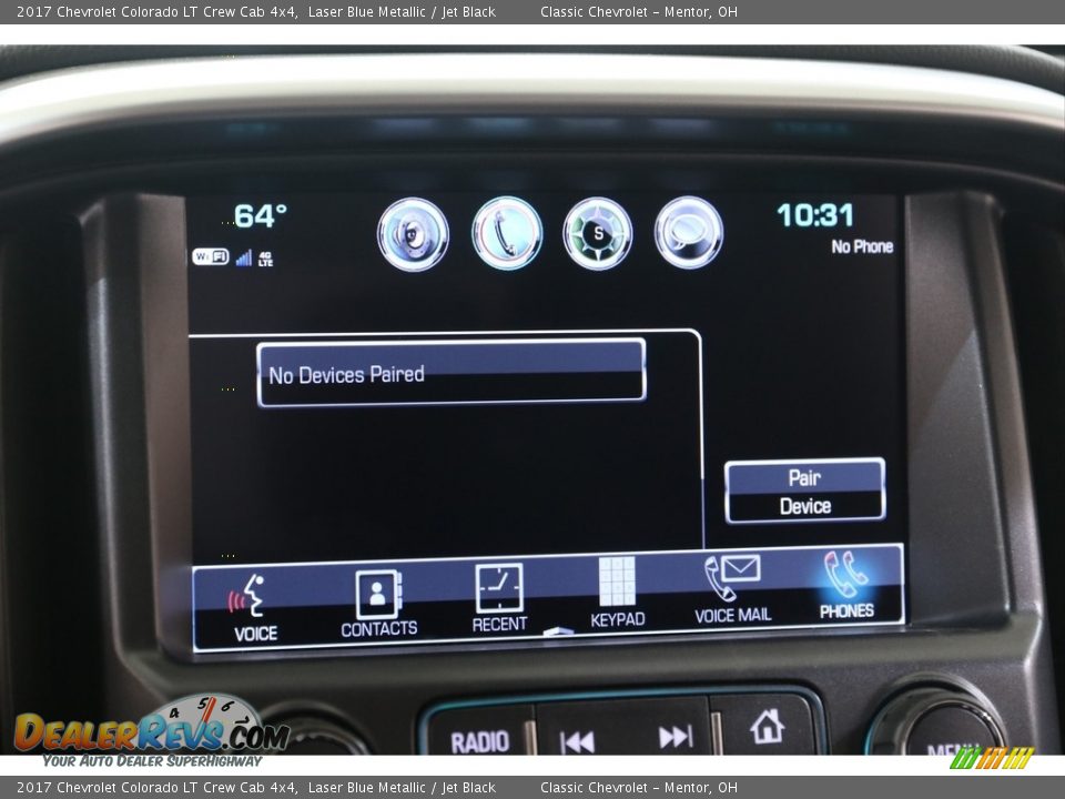 2017 Chevrolet Colorado LT Crew Cab 4x4 Laser Blue Metallic / Jet Black Photo #11