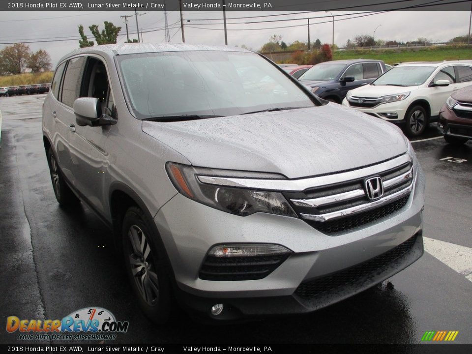 2018 Honda Pilot EX AWD Lunar Silver Metallic / Gray Photo #7