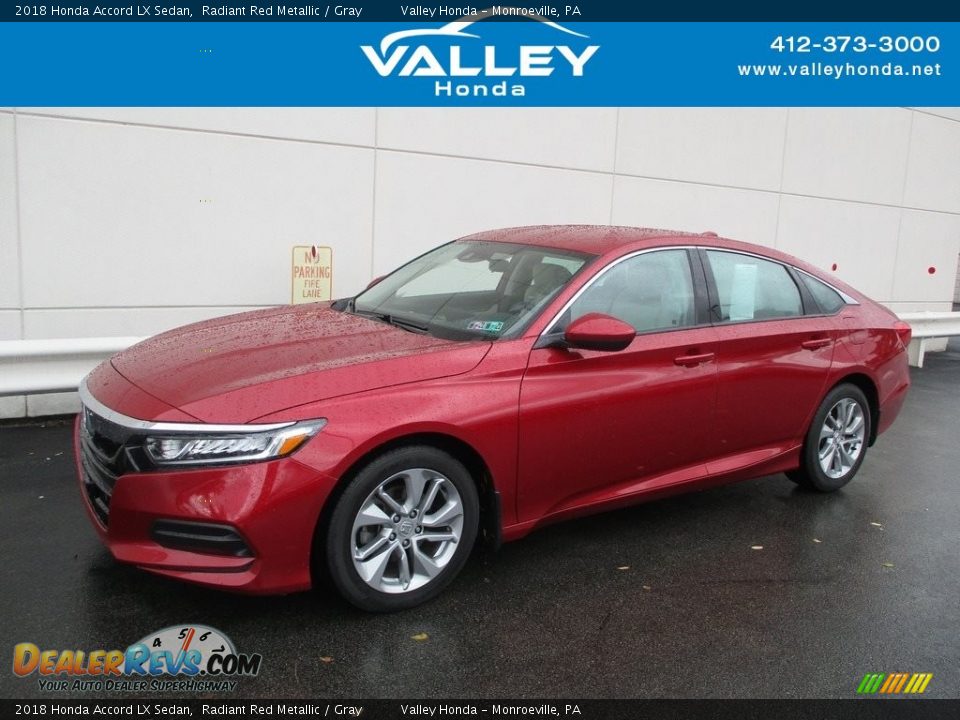 2018 Honda Accord LX Sedan Radiant Red Metallic / Gray Photo #1