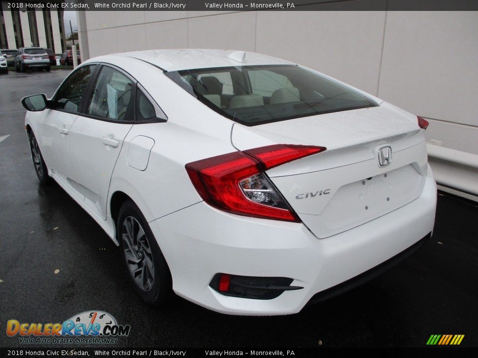 2018 Honda Civic EX Sedan White Orchid Pearl / Black/Ivory Photo #3