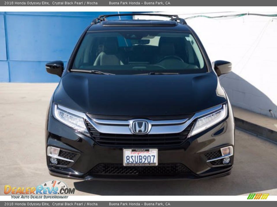 2018 Honda Odyssey Elite Crystal Black Pearl / Mocha Photo #7