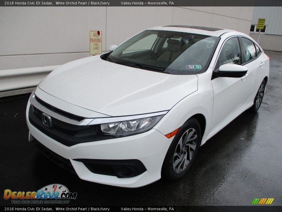 2018 Honda Civic EX Sedan White Orchid Pearl / Black/Ivory Photo #9