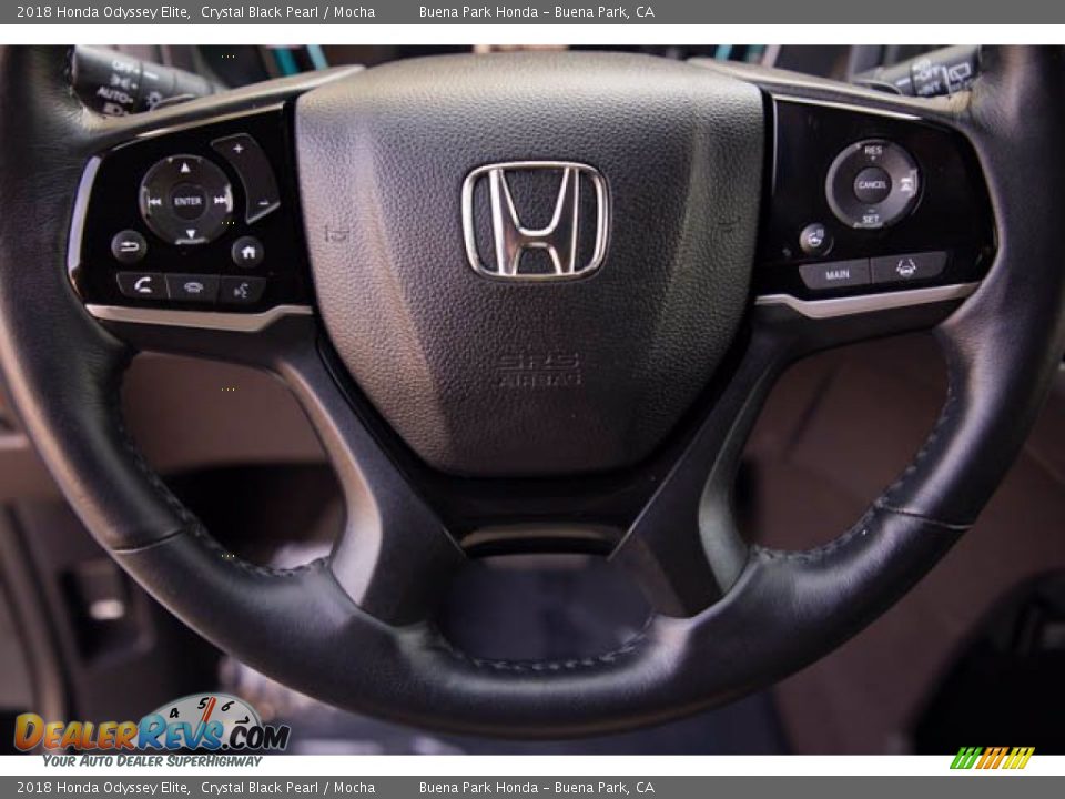 2018 Honda Odyssey Elite Crystal Black Pearl / Mocha Photo #11