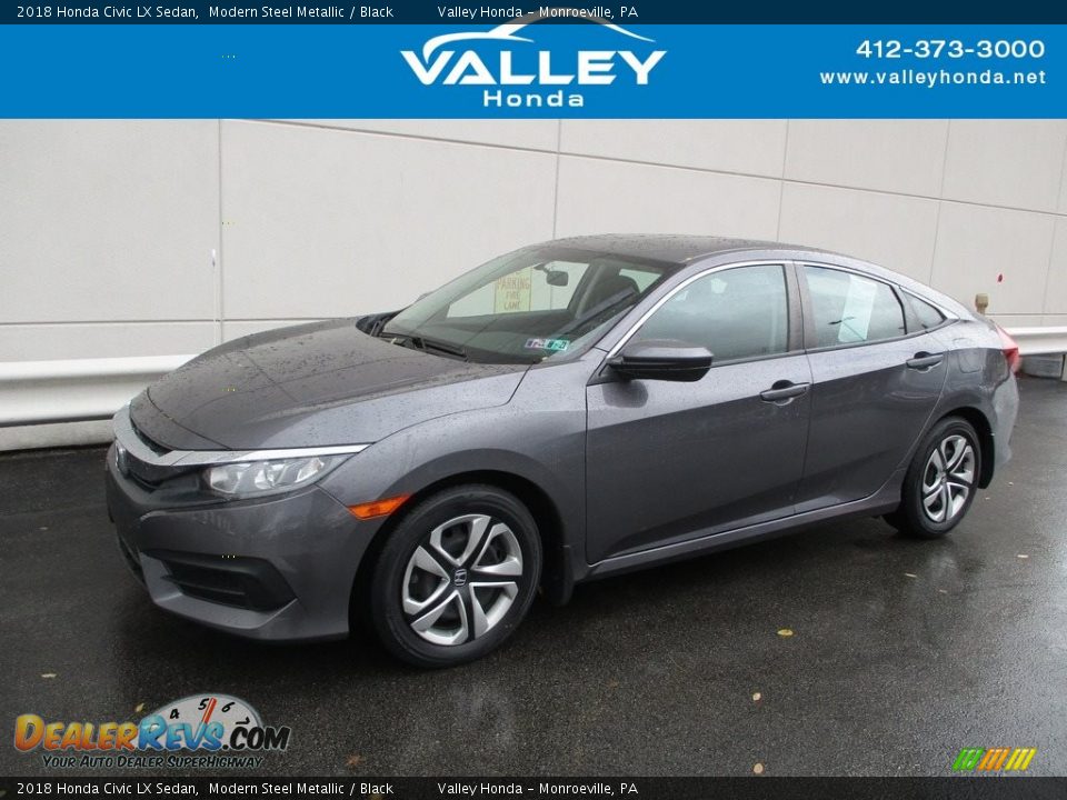 2018 Honda Civic LX Sedan Modern Steel Metallic / Black Photo #1