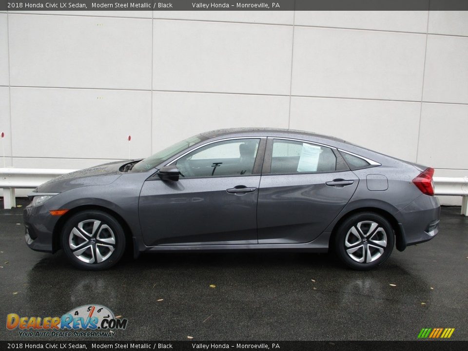 2018 Honda Civic LX Sedan Modern Steel Metallic / Black Photo #2