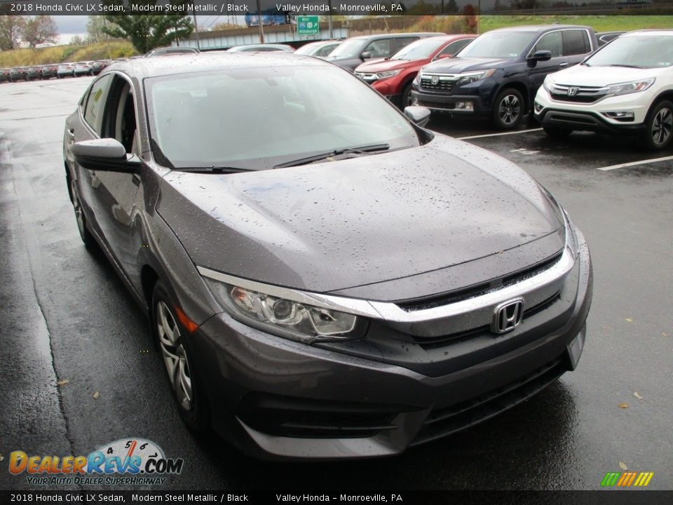 2018 Honda Civic LX Sedan Modern Steel Metallic / Black Photo #7