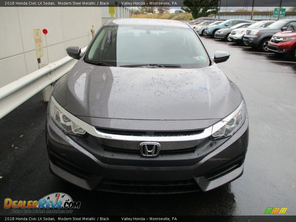 2018 Honda Civic LX Sedan Modern Steel Metallic / Black Photo #8