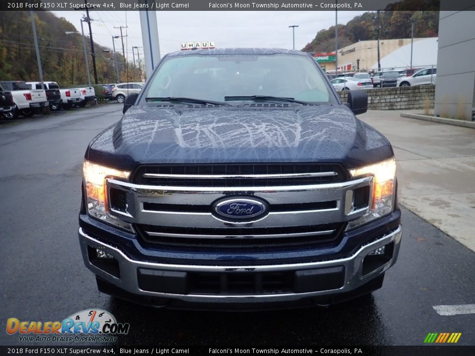 2018 Ford F150 XLT SuperCrew 4x4 Blue Jeans / Light Camel Photo #7