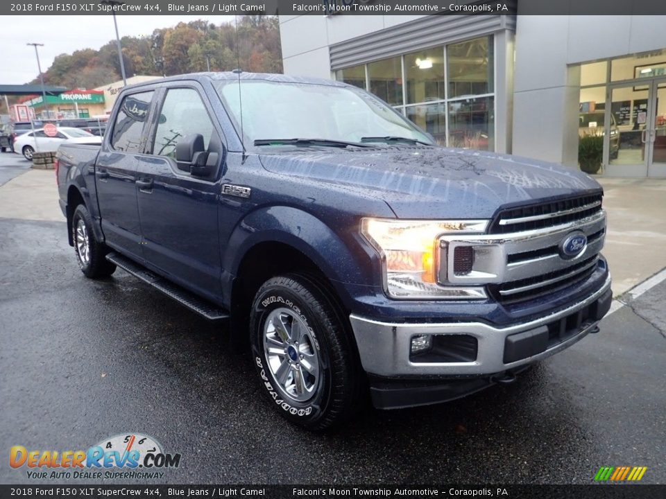 2018 Ford F150 XLT SuperCrew 4x4 Blue Jeans / Light Camel Photo #8