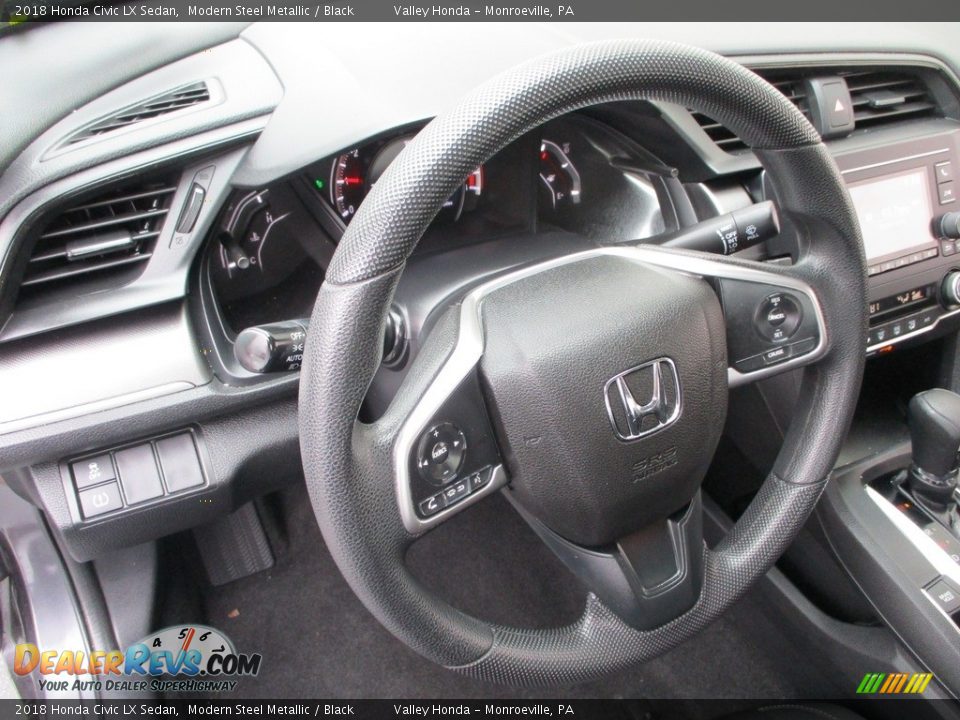 2018 Honda Civic LX Sedan Modern Steel Metallic / Black Photo #13