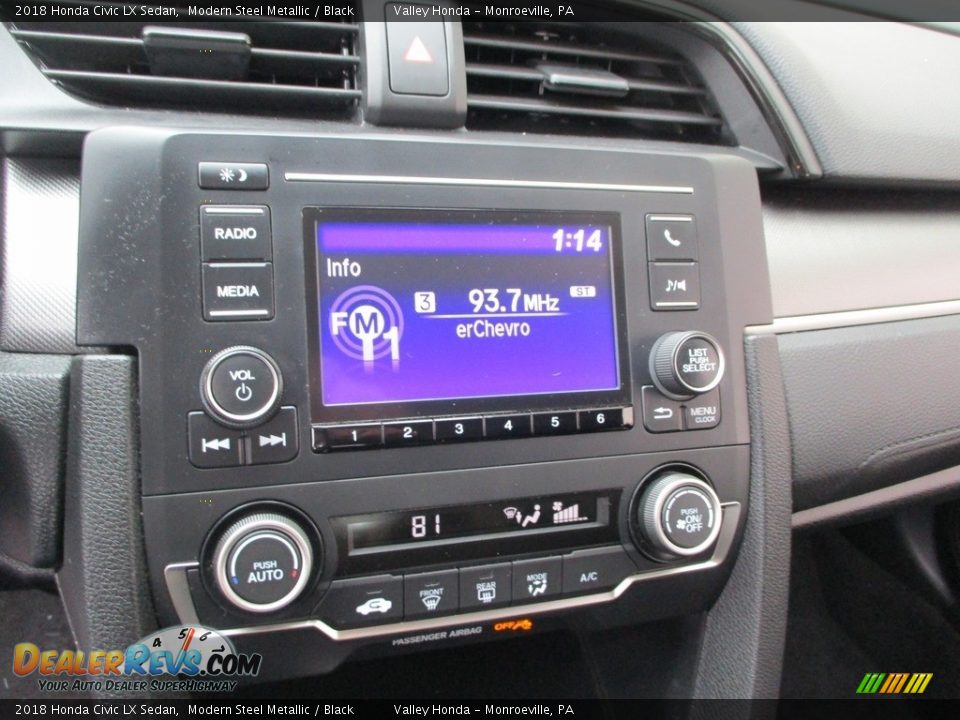 2018 Honda Civic LX Sedan Modern Steel Metallic / Black Photo #14