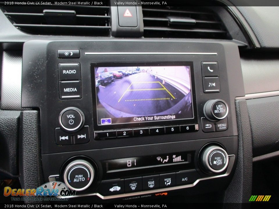 2018 Honda Civic LX Sedan Modern Steel Metallic / Black Photo #16