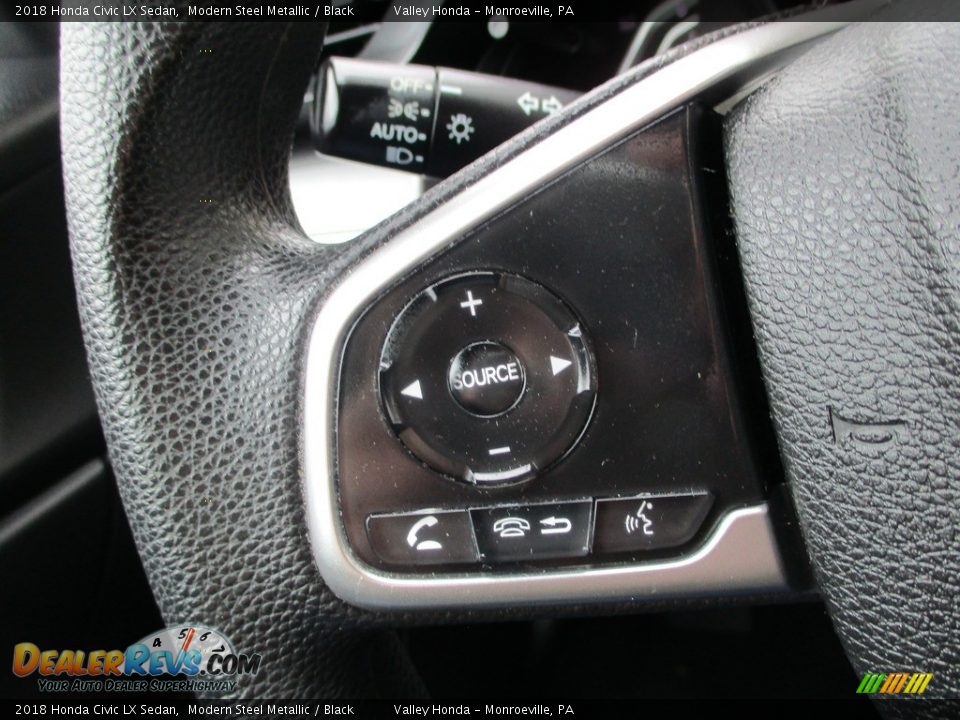 2018 Honda Civic LX Sedan Modern Steel Metallic / Black Photo #17