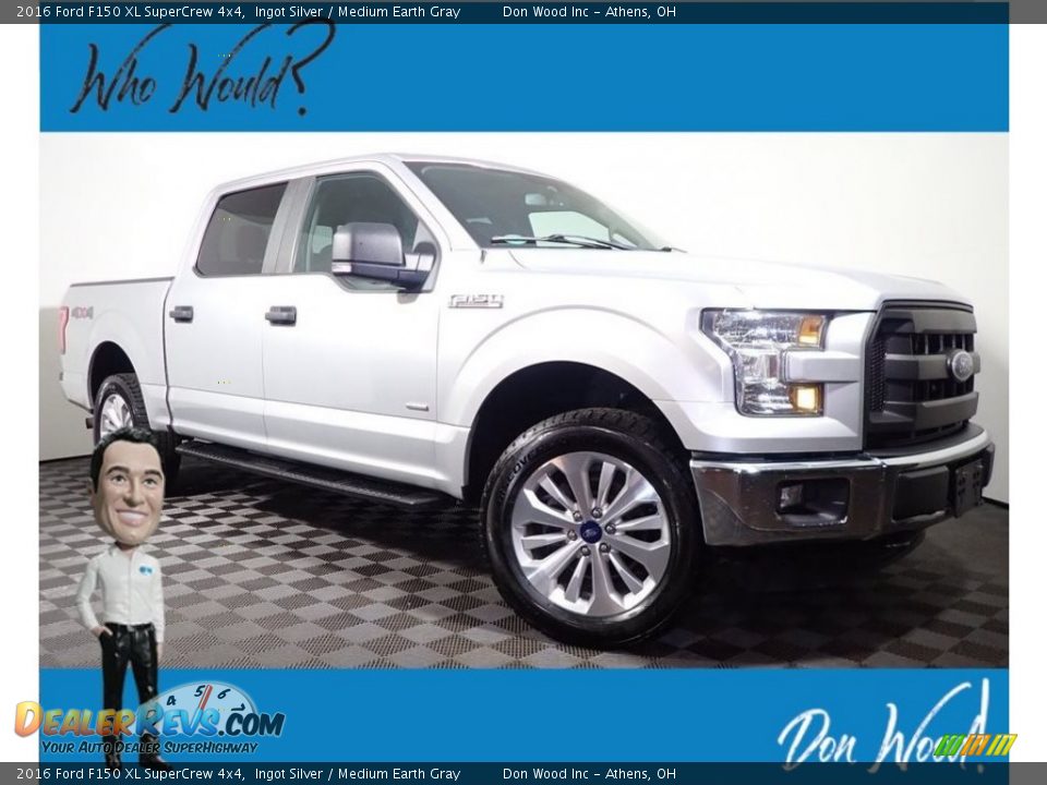 2016 Ford F150 XL SuperCrew 4x4 Ingot Silver / Medium Earth Gray Photo #1