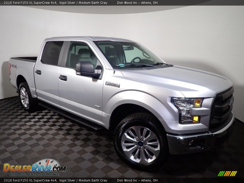 2016 Ford F150 XL SuperCrew 4x4 Ingot Silver / Medium Earth Gray Photo #2