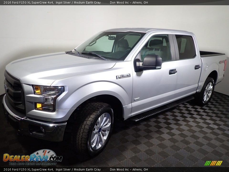 2016 Ford F150 XL SuperCrew 4x4 Ingot Silver / Medium Earth Gray Photo #7