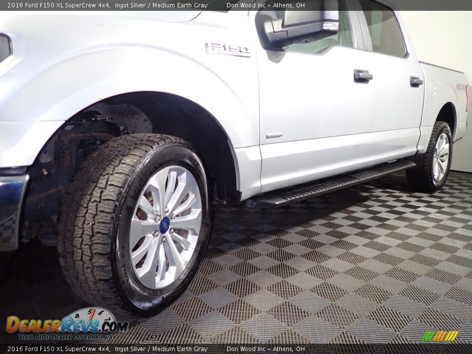 2016 Ford F150 XL SuperCrew 4x4 Ingot Silver / Medium Earth Gray Photo #8