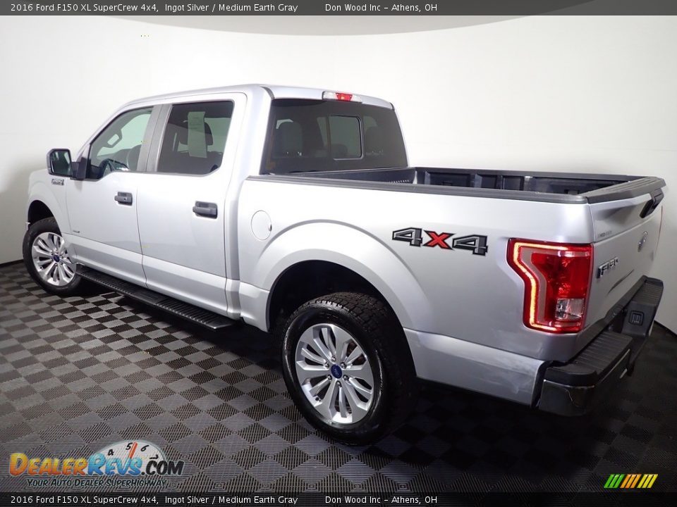 2016 Ford F150 XL SuperCrew 4x4 Ingot Silver / Medium Earth Gray Photo #9