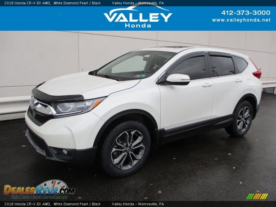 2018 Honda CR-V EX AWD White Diamond Pearl / Black Photo #1