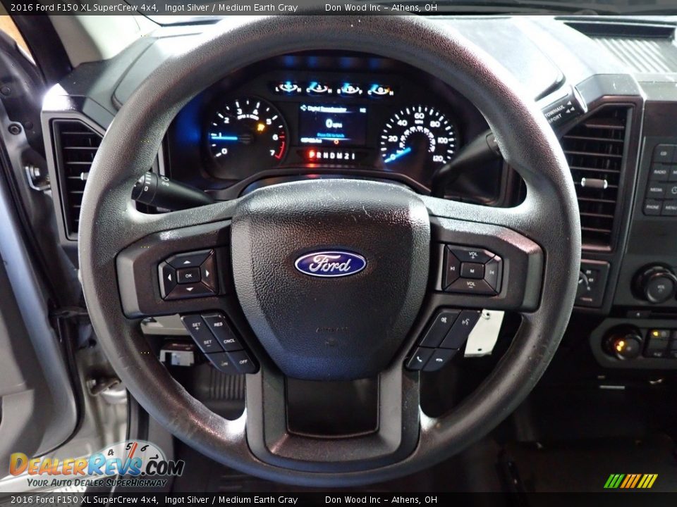 2016 Ford F150 XL SuperCrew 4x4 Ingot Silver / Medium Earth Gray Photo #28