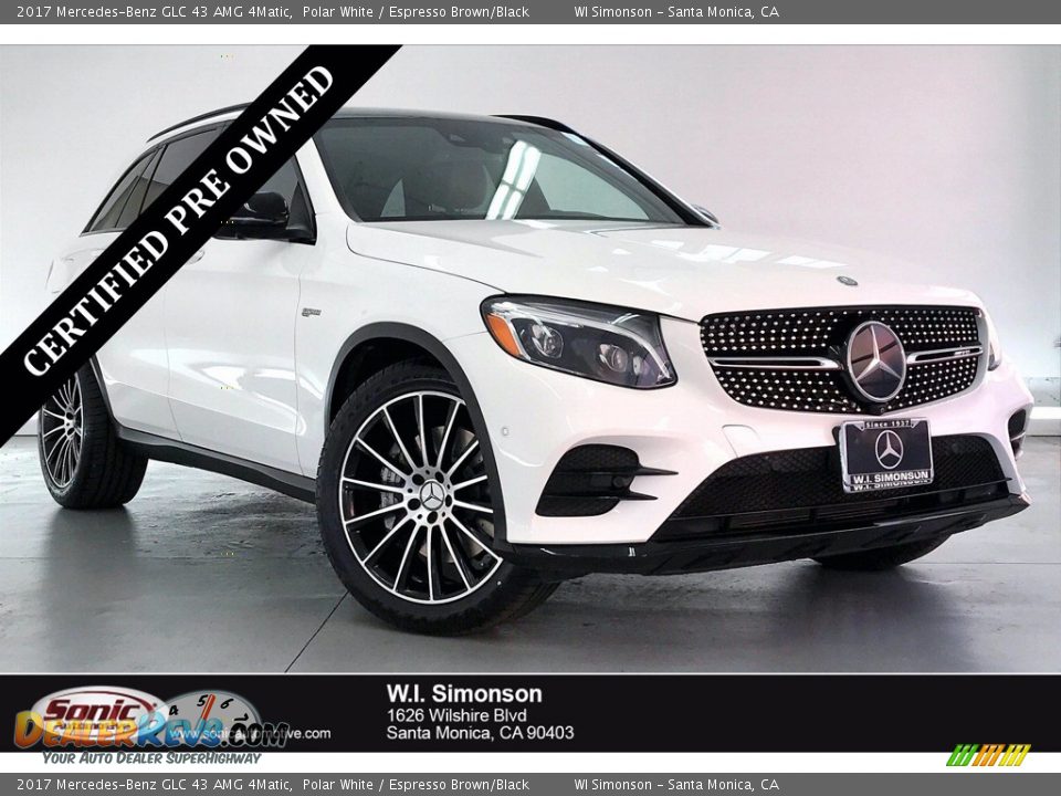 2017 Mercedes-Benz GLC 43 AMG 4Matic Polar White / Espresso Brown/Black Photo #1