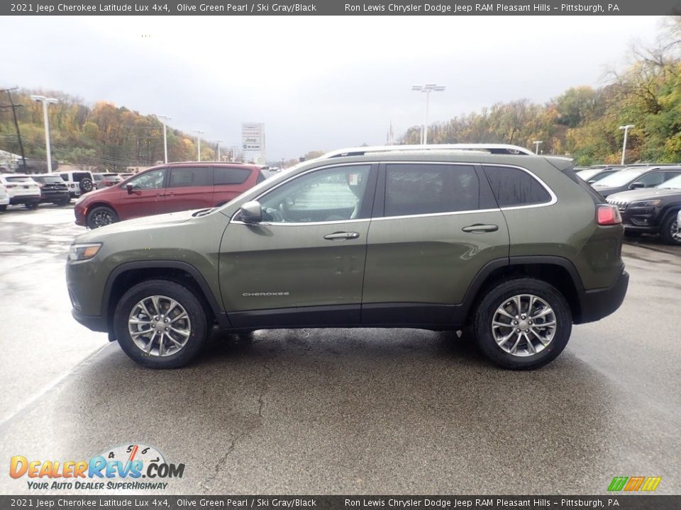 2021 Jeep Cherokee Latitude Lux 4x4 Olive Green Pearl / Ski Gray/Black Photo #7