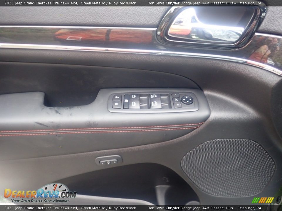 2021 Jeep Grand Cherokee Trailhawk 4x4 Green Metallic / Ruby Red/Black Photo #12