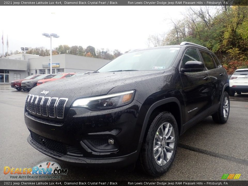 2021 Jeep Cherokee Latitude Lux 4x4 Diamond Black Crystal Pearl / Black Photo #1