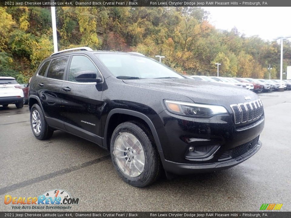 2021 Jeep Cherokee Latitude Lux 4x4 Diamond Black Crystal Pearl / Black Photo #3